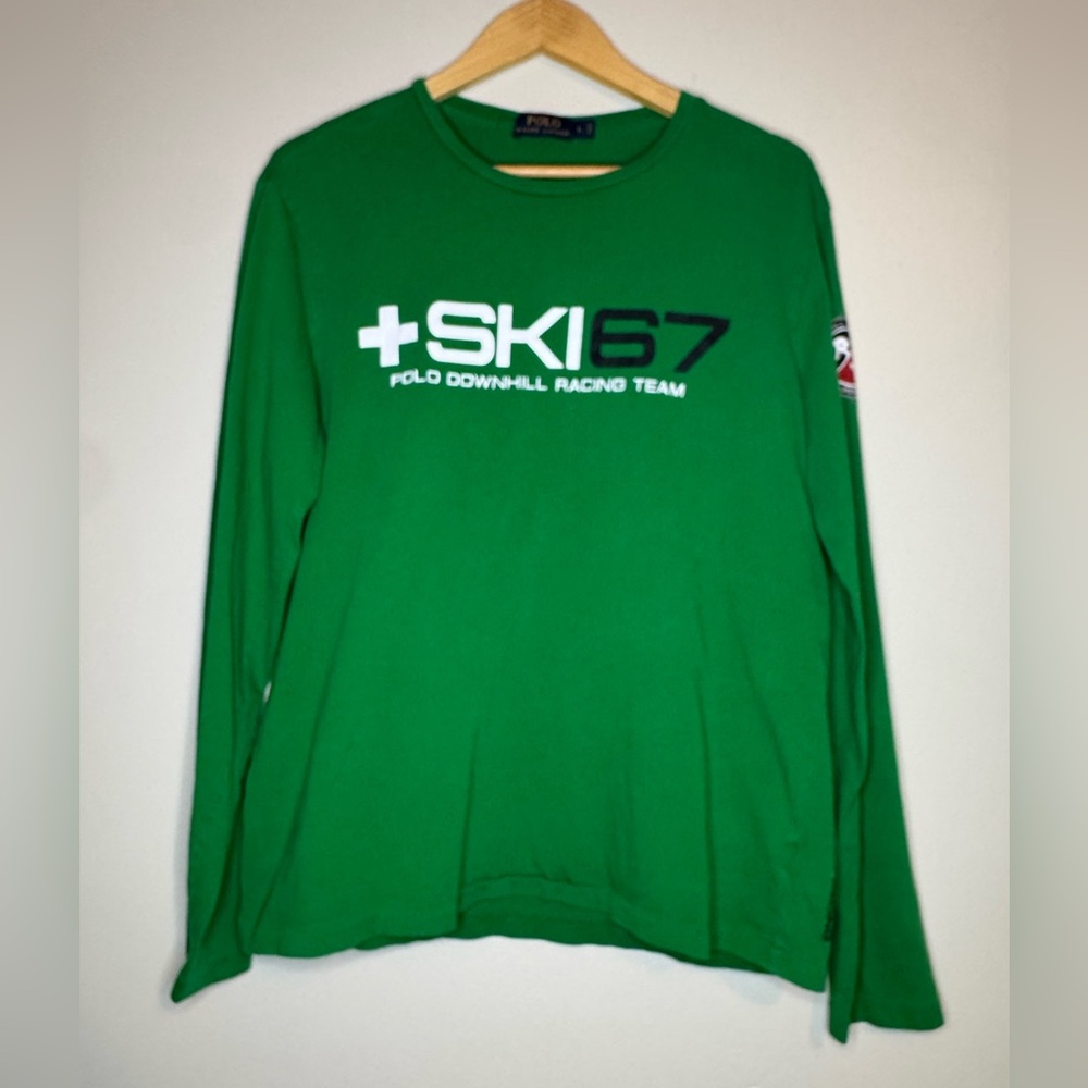 Polo Ralph Lauren Ski 67 Long Sleeve Graphic‎ Shirt Green Size L